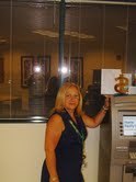 yoly with her friend the atm machine