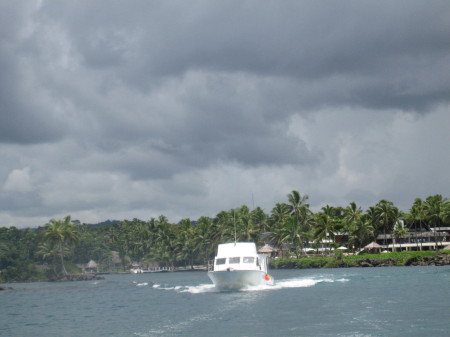 the boat ride to Beqa Lagoon,