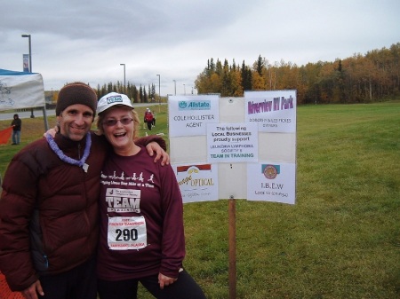 With Coach Kevin at the finish line