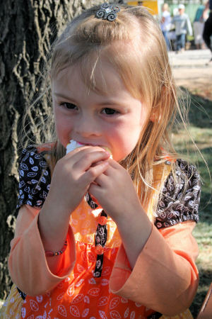 Rachel eating - October festivities - - 2