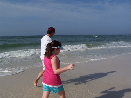 Alysa and myself walking the beach.