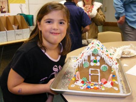 Caylin and her gingerbread house