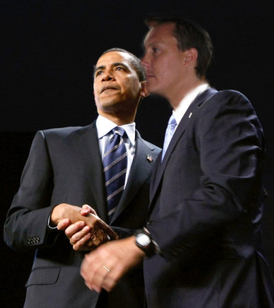My son Stefan with Obama