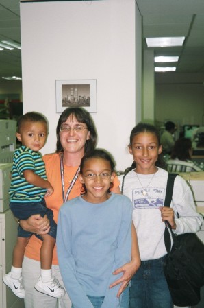 Kids and I at my office 2006