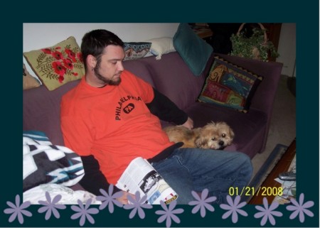 Dan and Shiloh chilling on the couch!