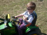 Riley on his tractor!
