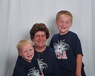 My grandsons and  me