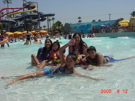 me and my kids at knotts soak city