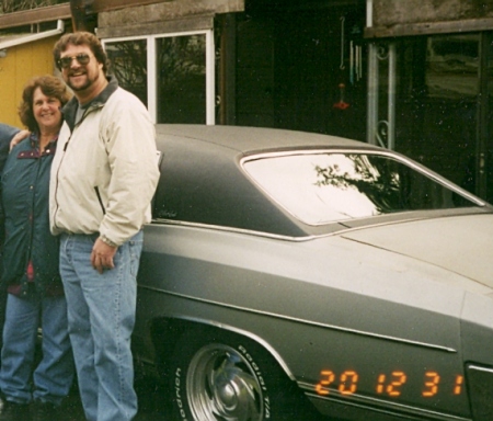 my mom and me with my 1970 monte carlo