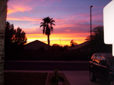 Sunset out the front door!