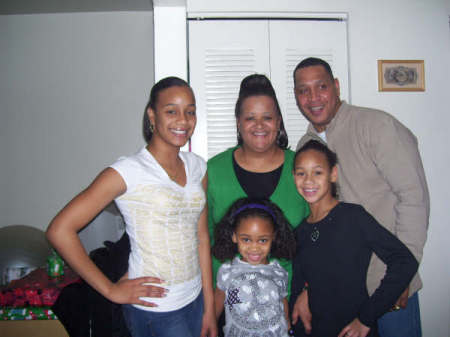 Husband, Daughters and I - Christmas 08