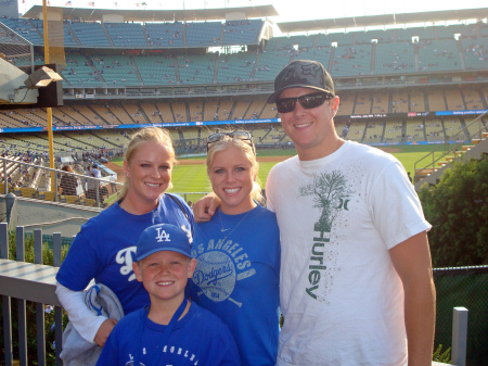 My kids plus one at a Dodger game