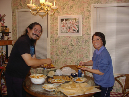 Joe and Jessie making tamales