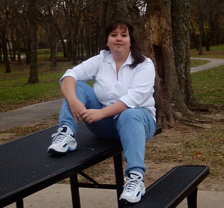 Me sitting on a bench