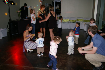 All the grand kids having a good time dancing