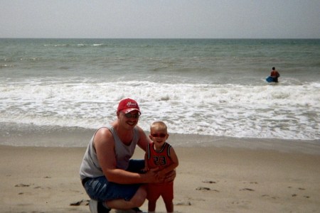 Josh and Daddy at the beach