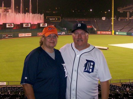 Jeanne and I at tigers/royals game in KC