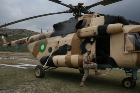 Boarding Pakistani Helo to Peshawar