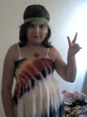 Jamie in full out hippy mode