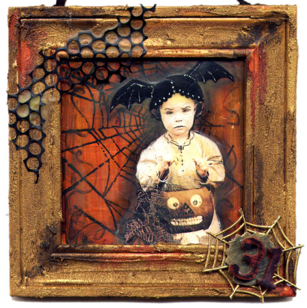 October 31 Beeswax Collage Framed