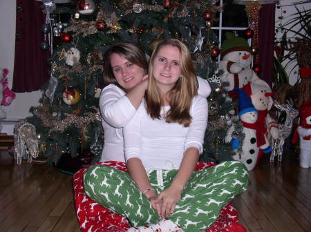 my daughters kristan and jamie christmas 2008