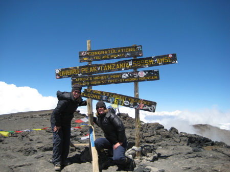 Summit Photo of Mt Kilimanjaro Betsy & Debbie