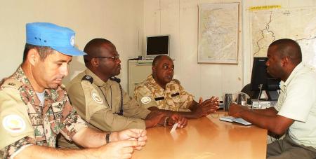 Getting a security brief from the UN Militay