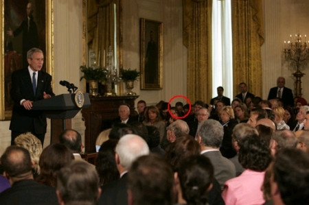 April 2008: Top of Bob's head at White House