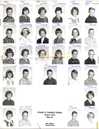 1964-65-7th Grade-Mrs. Schaum Homeroom