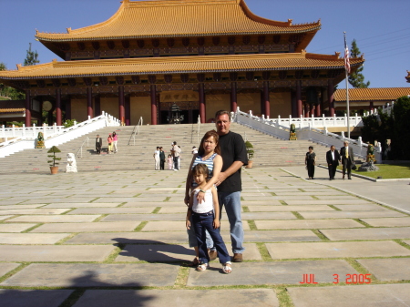 Family at a temple in Hacienda Heights 2004