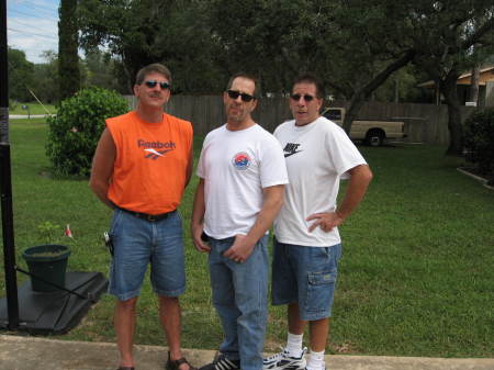 Art (mdl) with bros Mike (left) and Jim