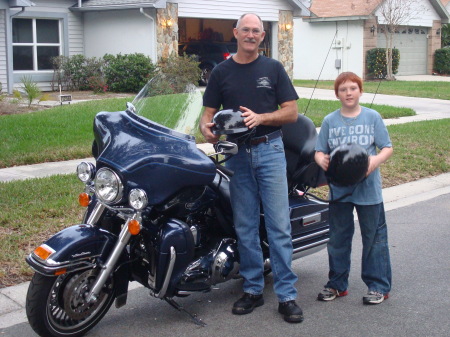 Papa and Garren on the Harley, 2009