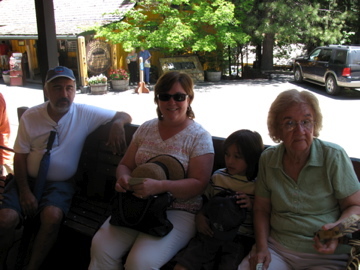 Riding the train in Yosemite