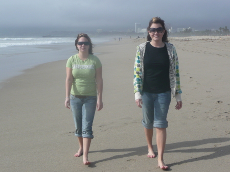 Meg and her friend on Santa Monica Beach, CA