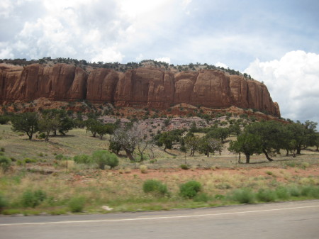 Beautiful red mesa on the way to Crownpoint