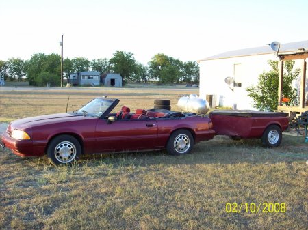 Mustang and  trailer