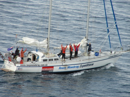 Sailboat in Antarctica