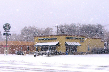 Starbucks on Main Street in Snow