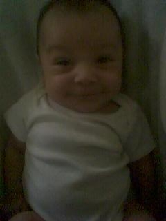 Aiden's first smile