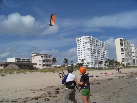 My wife and I practicing kite control