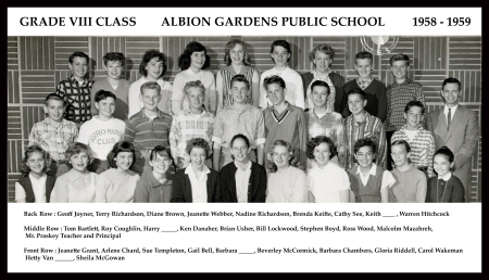 Albion Gardens 1958-59 Grade VIII
