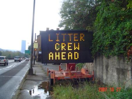 litter crew ahead