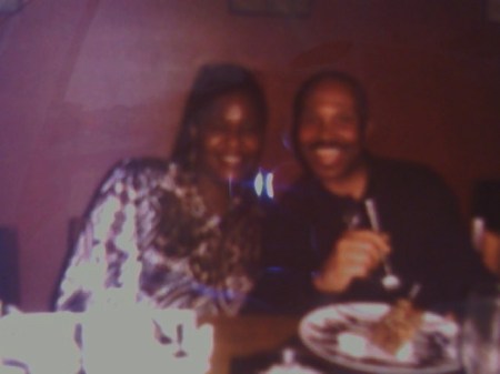 my husband & I at his ? birthday dinner party