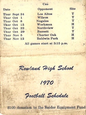 Football schedule