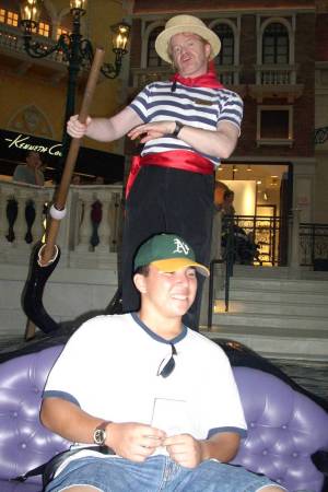 on the gondola in the Venetian 2008