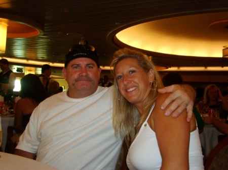 my wife and i on a cruise