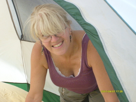 Annie Setting Up Tent