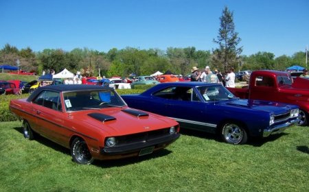 my 70 dart and my sons blue 68 gtx