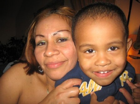 My son and his mom.