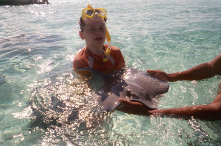 Eric with Stingray in Cayman Islands